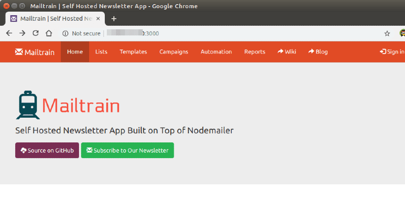 Mailtrain Self Hosted Newsletter App