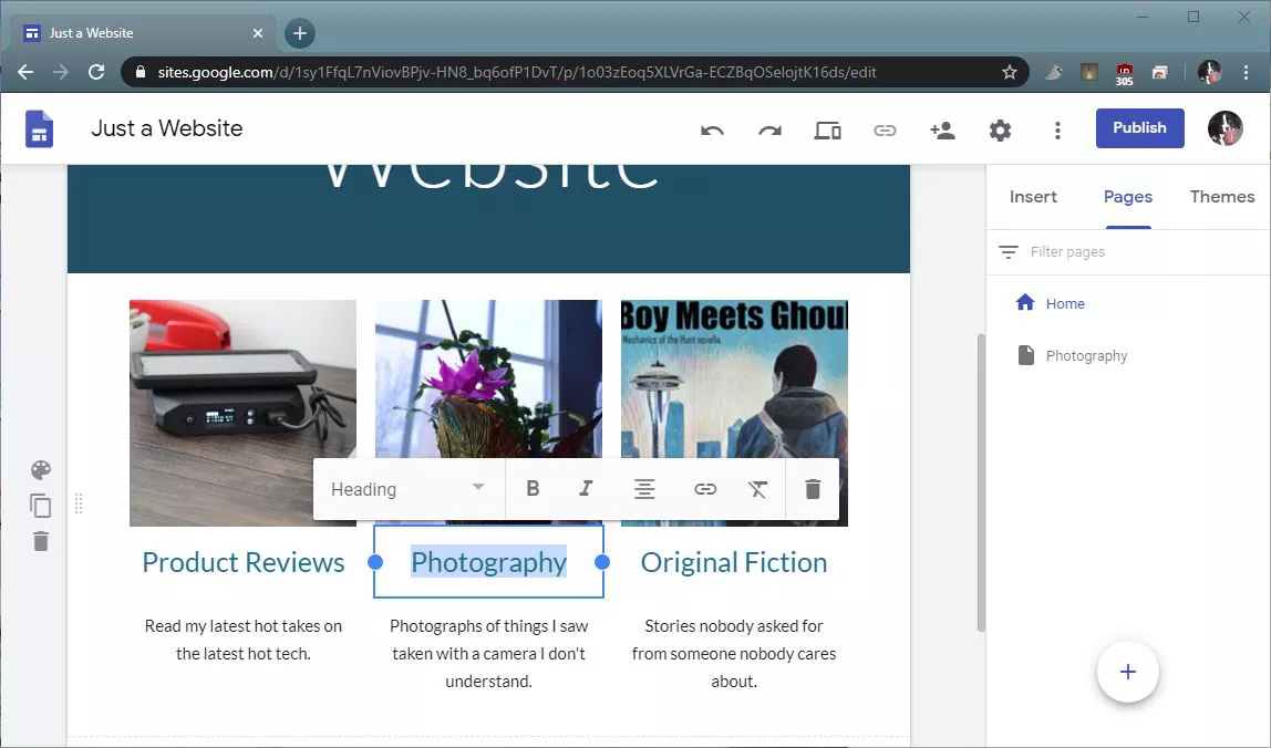 Google Sites Wysiwyg Interface For Settings
