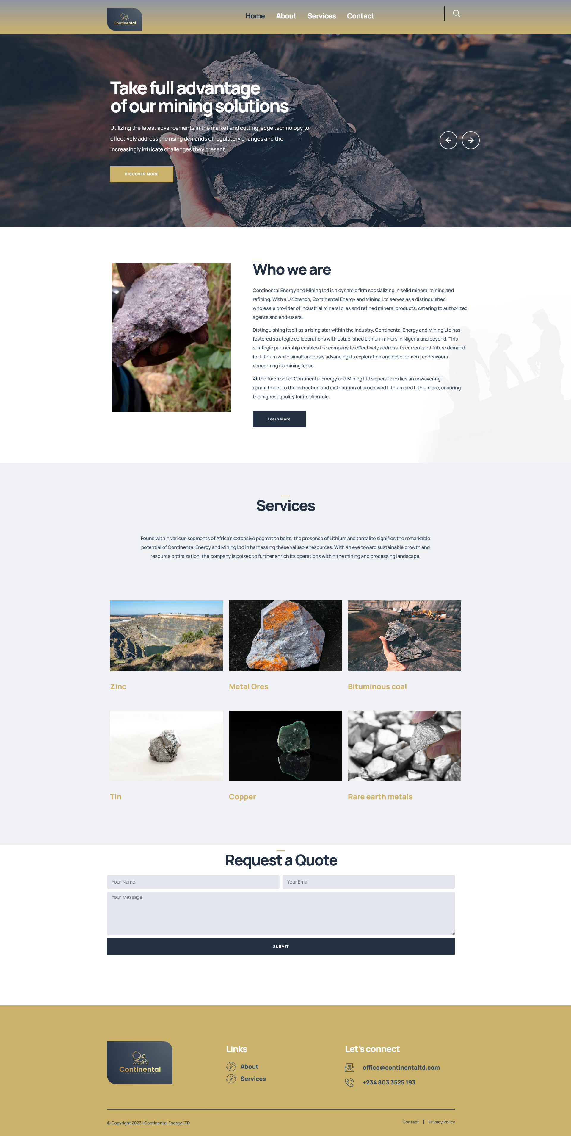 Mining company website design example by Web Design Nigeria