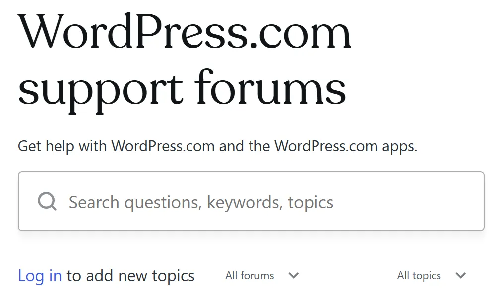 wordpress support forum
