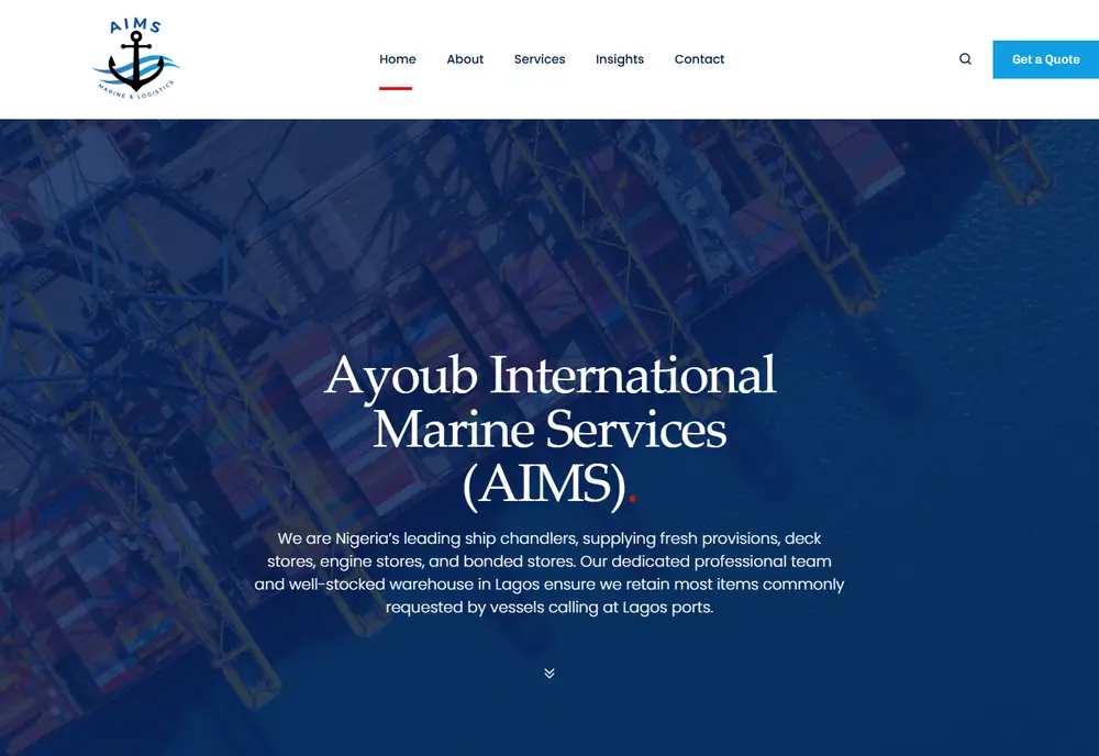 Ayoub International Marine Services website preview