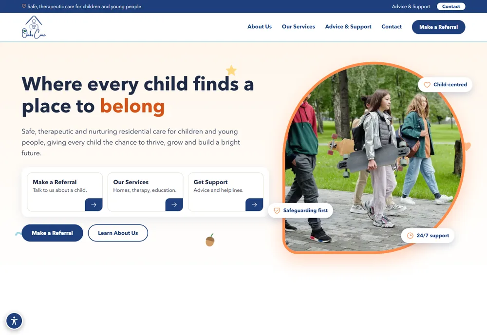 Oaks Care Holdings website preview
