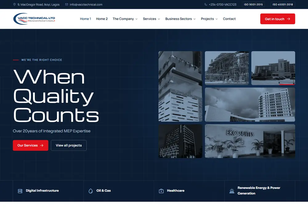 VACC Technical website preview