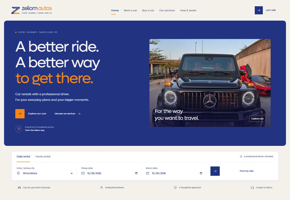 Zeliom Autos website preview